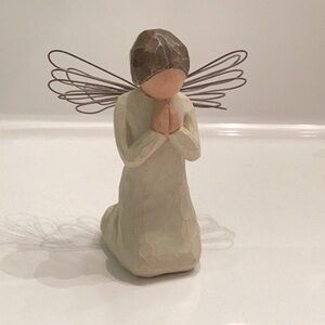 Willow Tree Praying Angel Figurine - Cream and Brown